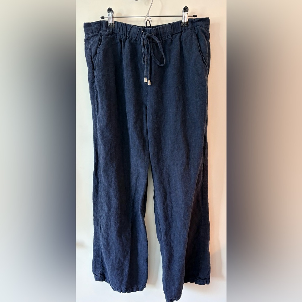 Vince Camuto Navy Blue Linen Pants | Women’s Size Medium